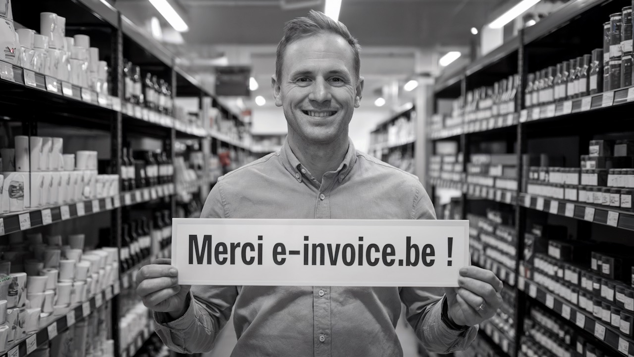 Belgian business professional using e-invoice.be platform